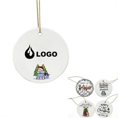 Full Color Double-Sides Ceramic Ornament