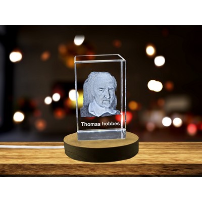 Thomas Hobbes 3D Engraved Crystal Trophy Award for Philosophy Lovers