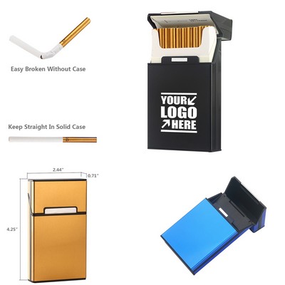 Slim Brushed Aluminum Panel Cigarette Case