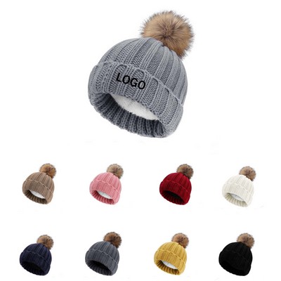 Wool Knitted Acrylic Hat Solid Color