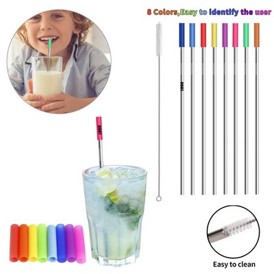 8.46" Straight Metal Straw w/Protector