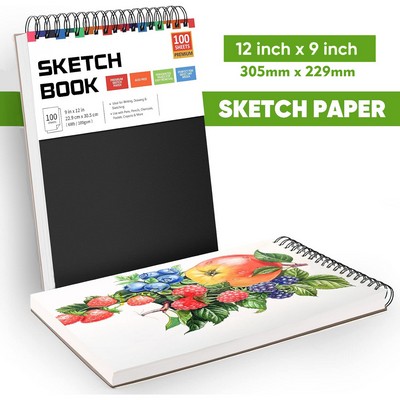 9x12" Sketch Book 100 Sheets Sketch Pad Sketch Papers For Kids And Adults