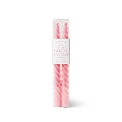 Twisted Taper 10" Tall Pink Boxed Candles, 2 Per Pack