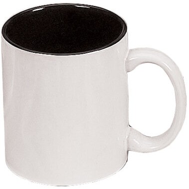 11 oz. Two-Tone Ceramic Mug, White Out/Black In