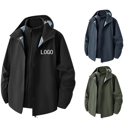 Autumn and Winter Outdoor Windproof and Waterproof 3" 1 Fleece Jacket