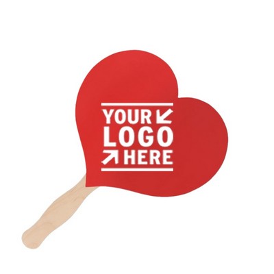 Heart Shaped Red Hand Fan