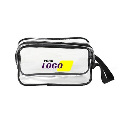PVC Cosmetic Toilet Pouch with Stitched Zipper