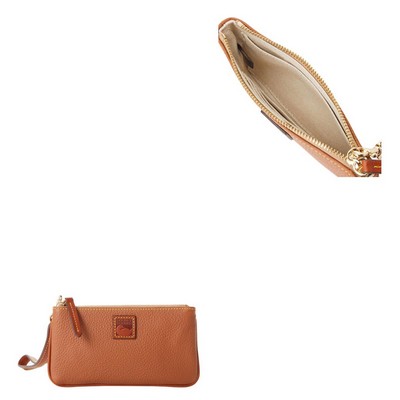 Dooney & Bourke Pebble Grain Medium Wristlet - Caramel Brown