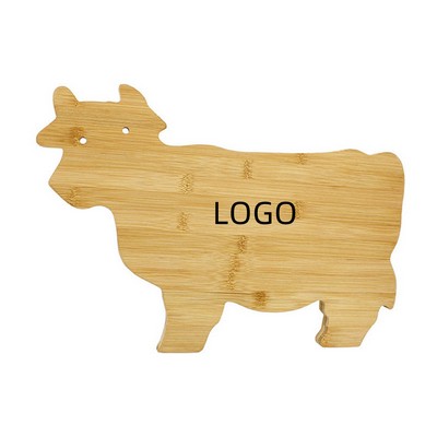 Bamboo Cow Shaped Cutting Board Steak Serving Board