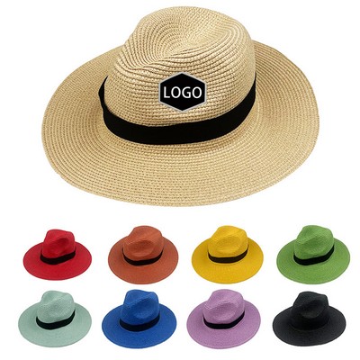 Folding Roll up Hat Wide Brim Straw Hat Lafite Panama Hat with Large Brim
