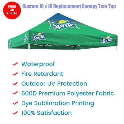 Custom 10 x 10 Replacement Canopy Tent Top