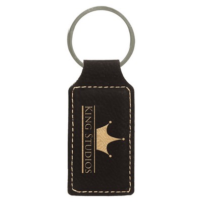 Leatherette Rectangle Keychain