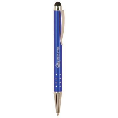 Pen with Silver Trim and Stylus