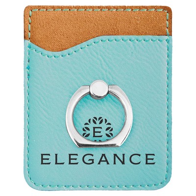 Leatherette Phone Wallet with Ring