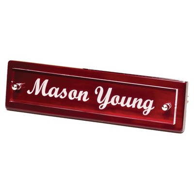 Piano Finish Nameplate w/Acrylic Plate, 2 Posts