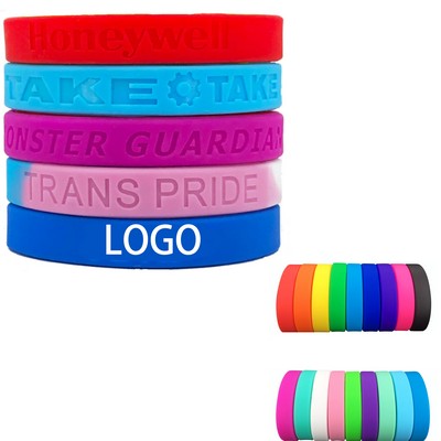 Debossed Color Fill Silicone Wristband