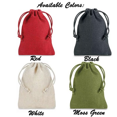 4" x 6" Deluxe Burlap Drawstring Bag.