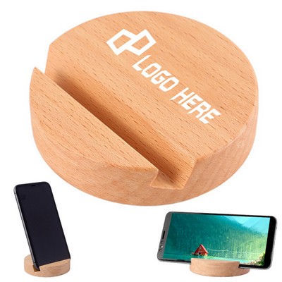 Wooden Round Phone Holder Stands