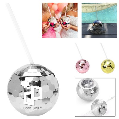 20Oz Disco Flashing Ball Straw Cup
