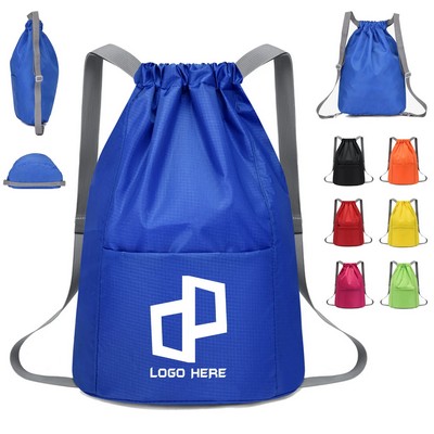 11.02X5.91X17.72" Oxford Fabric Drawstring Backpack