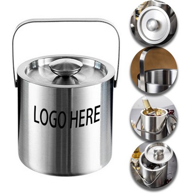 44oz Double-Wall Vacuum Insulated Ice Bucket with Lid & Handle