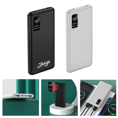 20000Mah Slim Power Bank with Digital Display Screen
