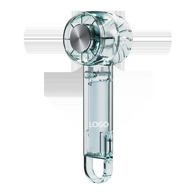 Transparent Carabiner Turbine Handheld Fan