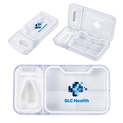 Cache 4-Compartment Pill Box with Tablet Cutter