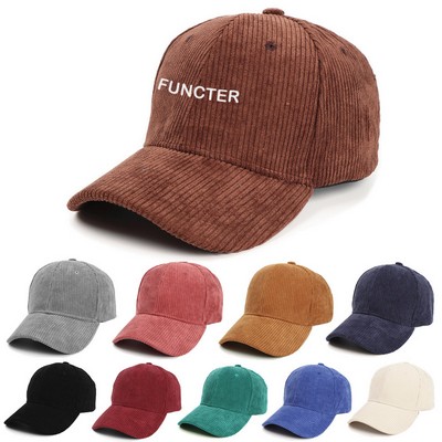 6-Panel Corduroy Baseball Cap For Men And Women