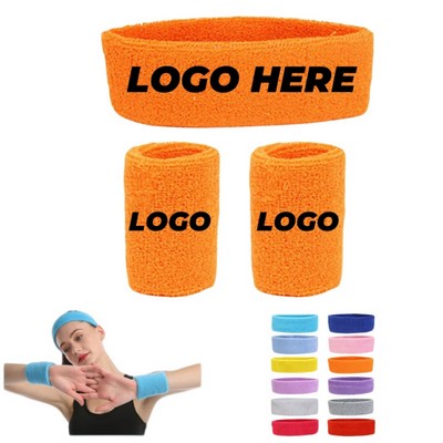 Exercise HeadbandWrist WrapsFitness Sweat Absorption