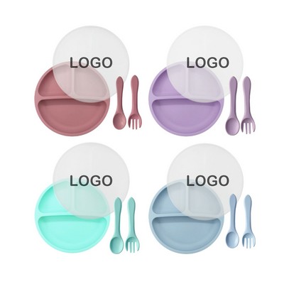 Silicone Suction Feeding Plate with Lid