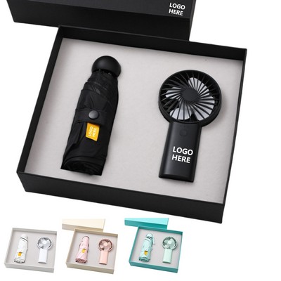 Umbrella & Handheld Fan Set