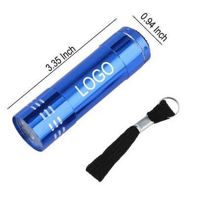 3 1/3" Custom Mini Aluminum LED Pocket Flashlight w/Strap