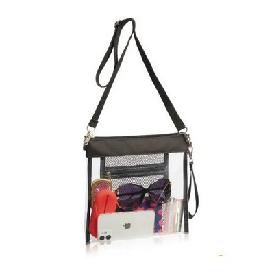 Clear Wallet PVC Crossbody Bag with Shoulder Stripe