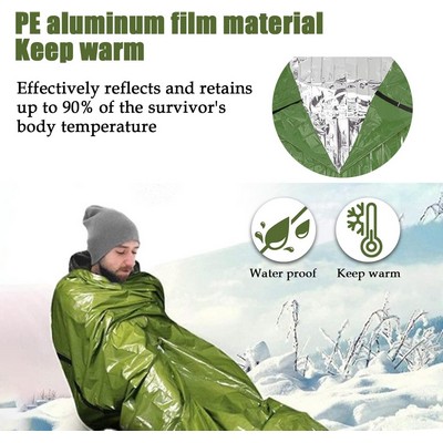 SurvivalAid Army Green Emergency Sleeping Bag