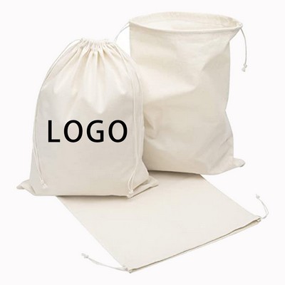 Custom Printed Drawstring Cotton Pouch w/Full Color Print