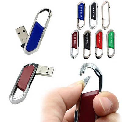 Leather Carabiner USB Flash Drive 8GB