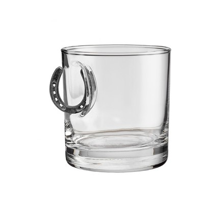 Horseshoe Embedded Rocks Glass