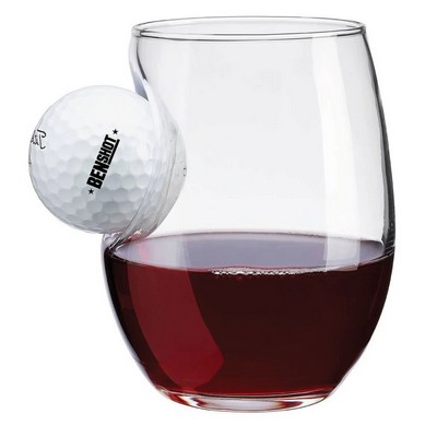 Golf Ball Embedded Wine Glass