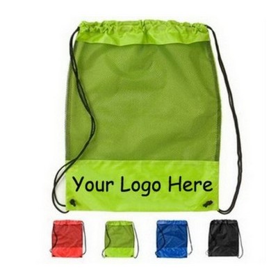 Mesh Promotional Drawstring Backpack