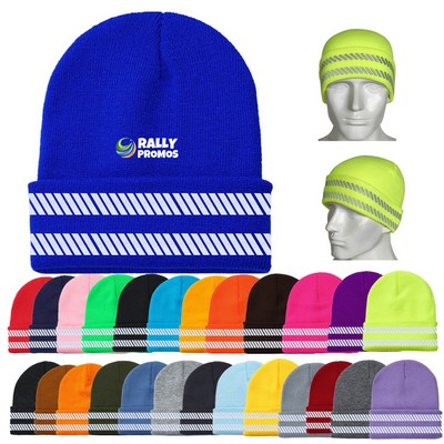 Outdoor Warm Reflective Safety Beanie Hat