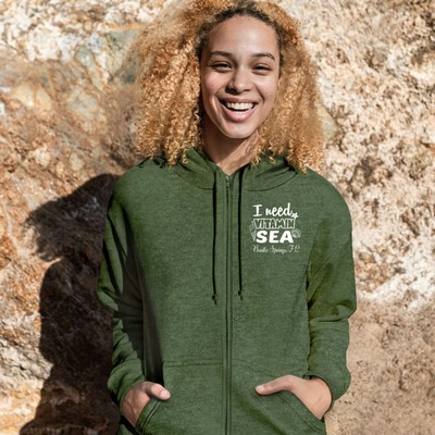 Adult Full Zip Vantage Heather Hoodie - Screen