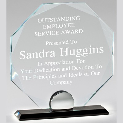 Athena Octagon Series Award with Metal Base, Small (4-3/4"x 5-1/4"H)