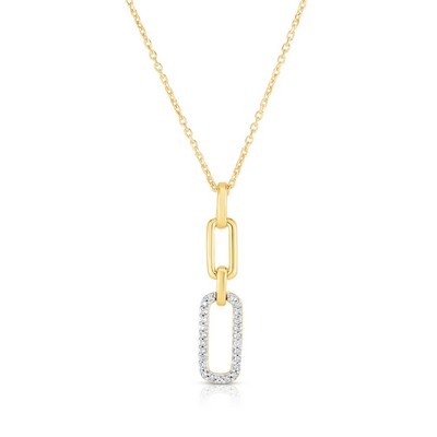 Jilco Inc Diamond Paperclip Pendant Necklace