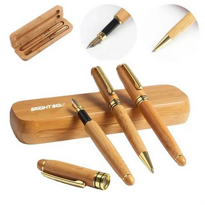 Eco Bamboo Ballpoint Signature Pen Gift Set