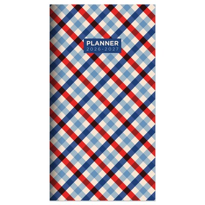 2026-2027 Patriotic Plaid Small Monthly Pocket Planner
