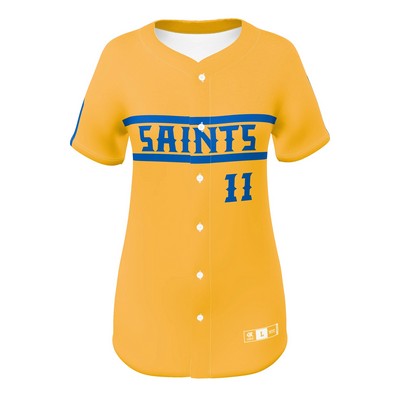 Women/Girls Full Button Pinhole Mesh Polyester Softball Shirt