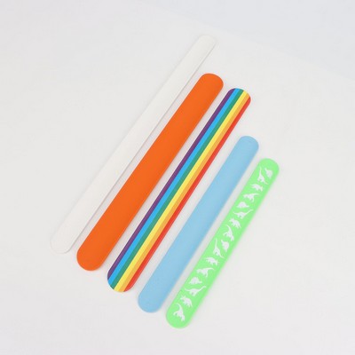 Rainbow Silicone Slap Bracelet Wristband 8 x 1"