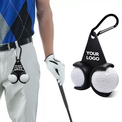 Custom Portable ABS Golf 2 Ball Holder Gifts Easy Attachment to Bag or Cart W/Clip