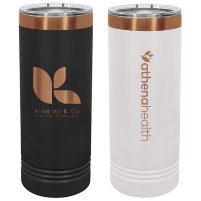Polar Camel 22oz ION-Plated Rose Gold Skinny Stainless Steel Tumbler w/ Sliding Lid